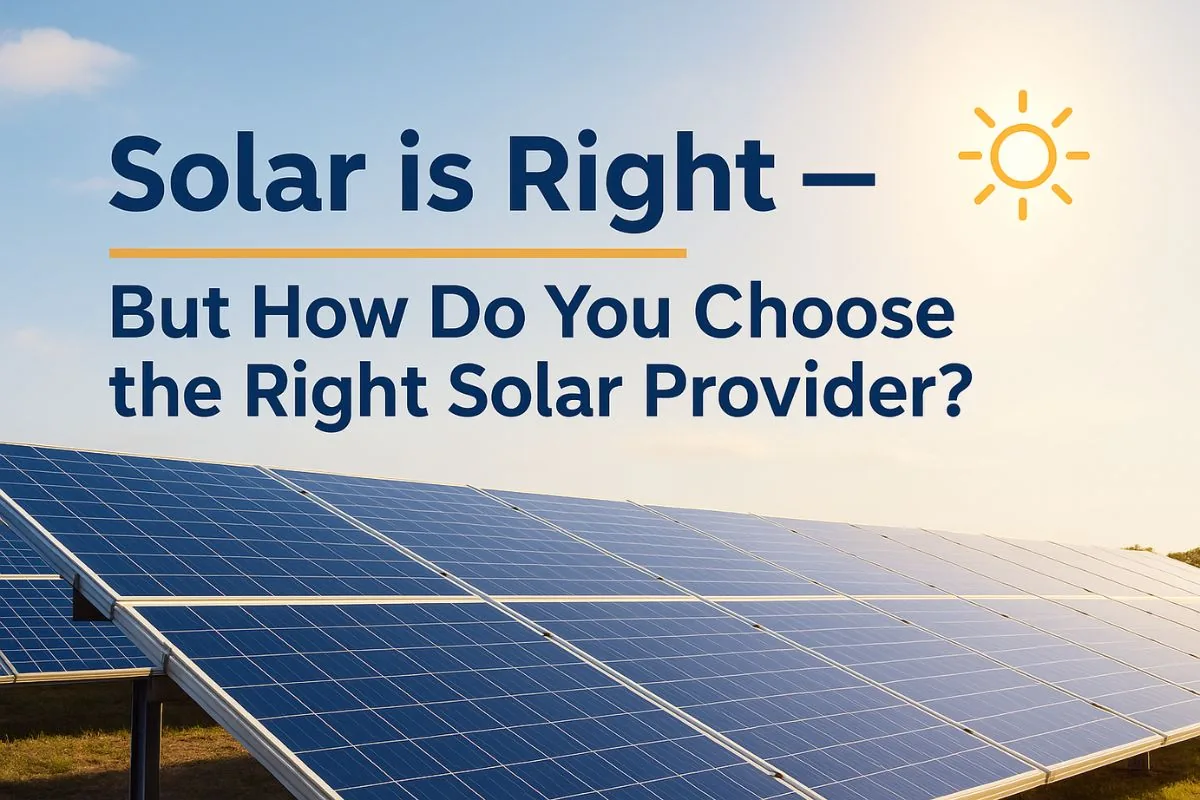Solar is Right , But How Do You Choose the Right Solar Provider?