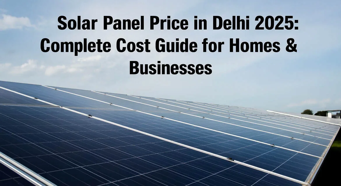 Solar Panel Price in Delhi 2025: Complete Cost Guide for Homes & Businesses